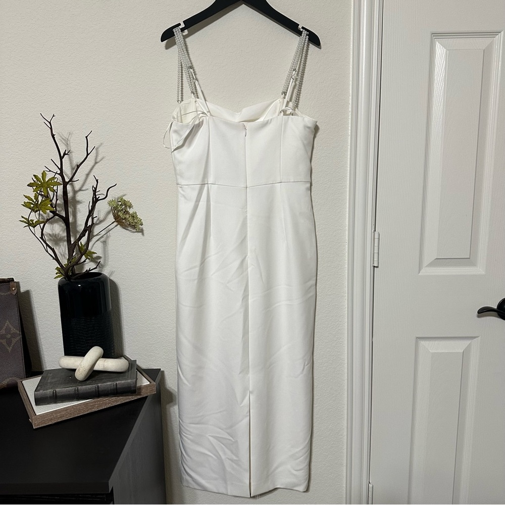 ANTONIO MELANI White Midi Slip Dress with Delicate Straps - Picture 8 of 13